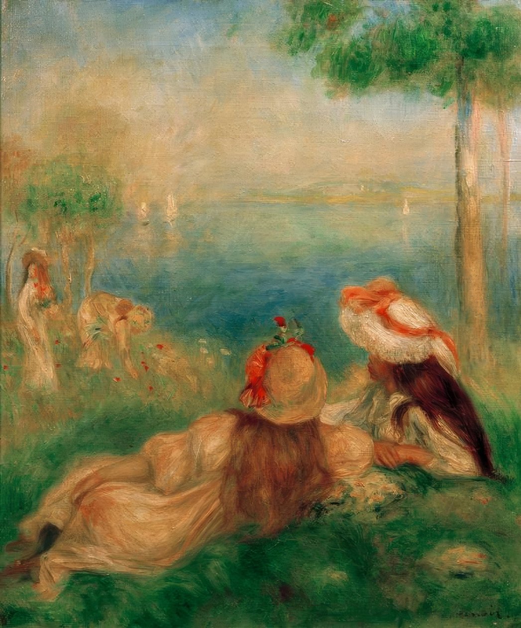 Young Girls by the Sea by Pierre Auguste Renoir