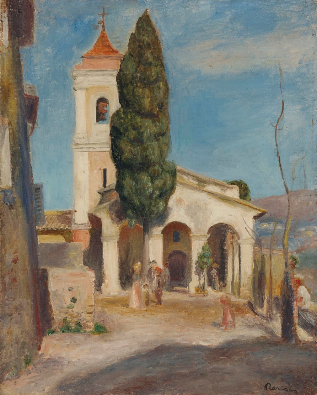 La Chapelle Notre-Dame de Protection au Haut-de-Cagnes by Pierre Auguste Renoir