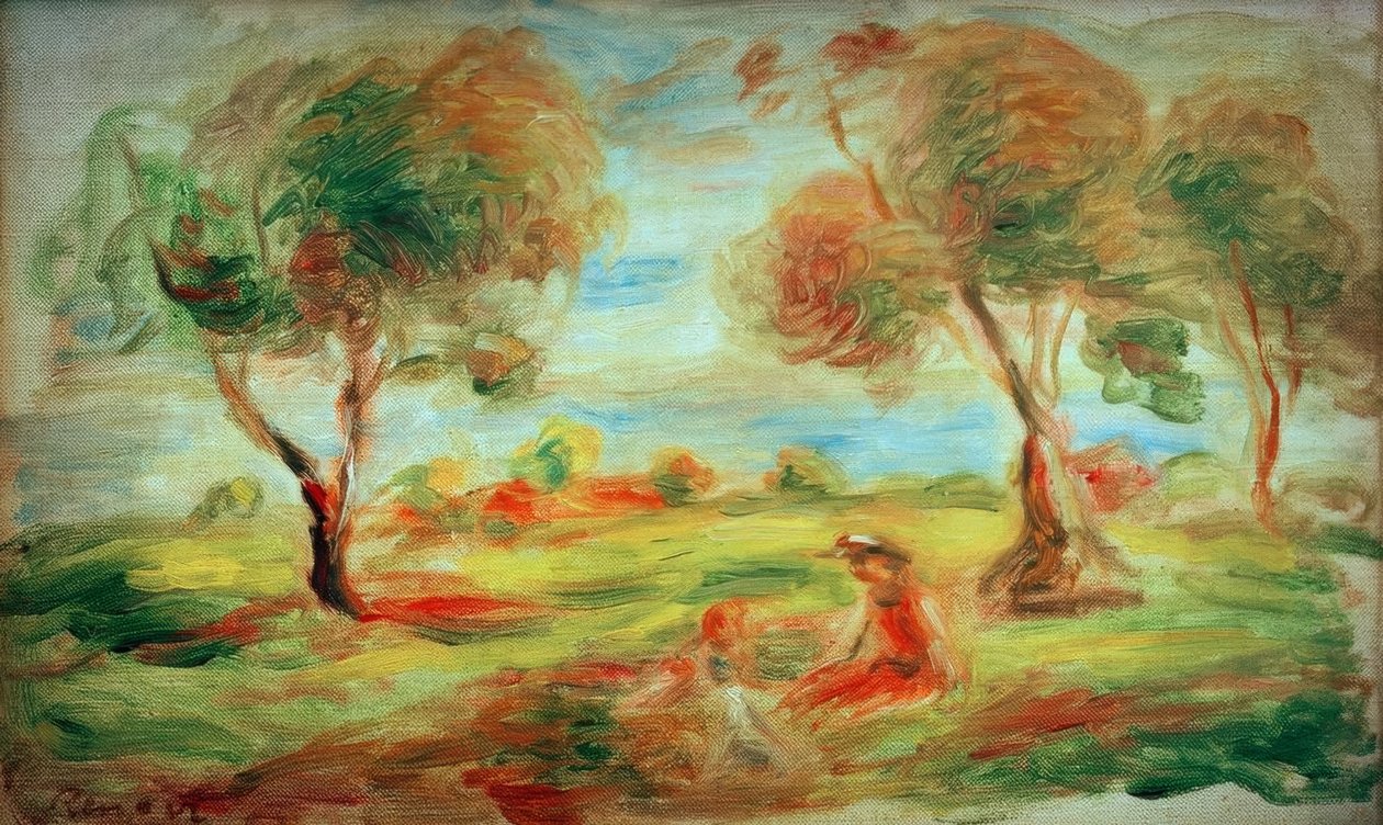 Landscape near Cagnes-sur-Mer, with People by Pierre Auguste Renoir