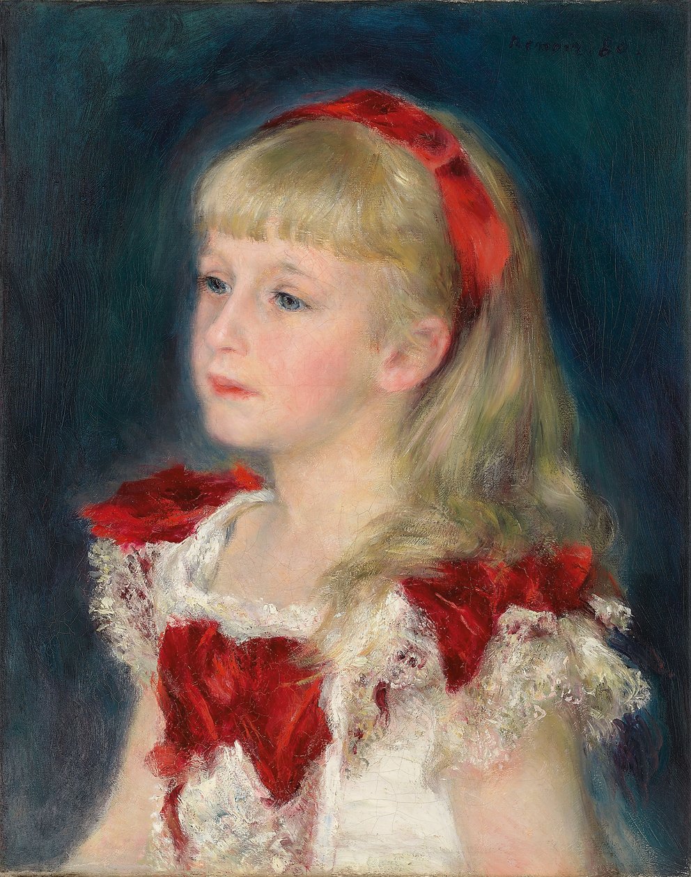 Mademoiselle Grimprel with a Red Ribbon, 1880 by Pierre Auguste Renoir