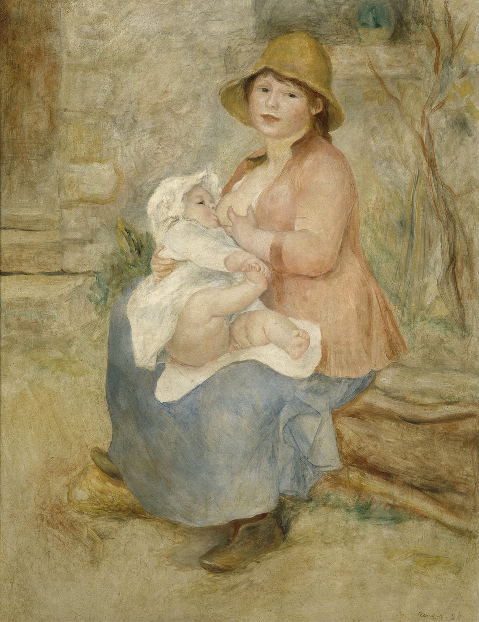 Maternity, also called Child at the Breast by Pierre Auguste Renoir