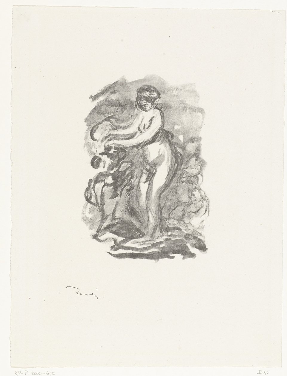 Naked Woman Standing Next to a Vine by Pierre Auguste Renoir