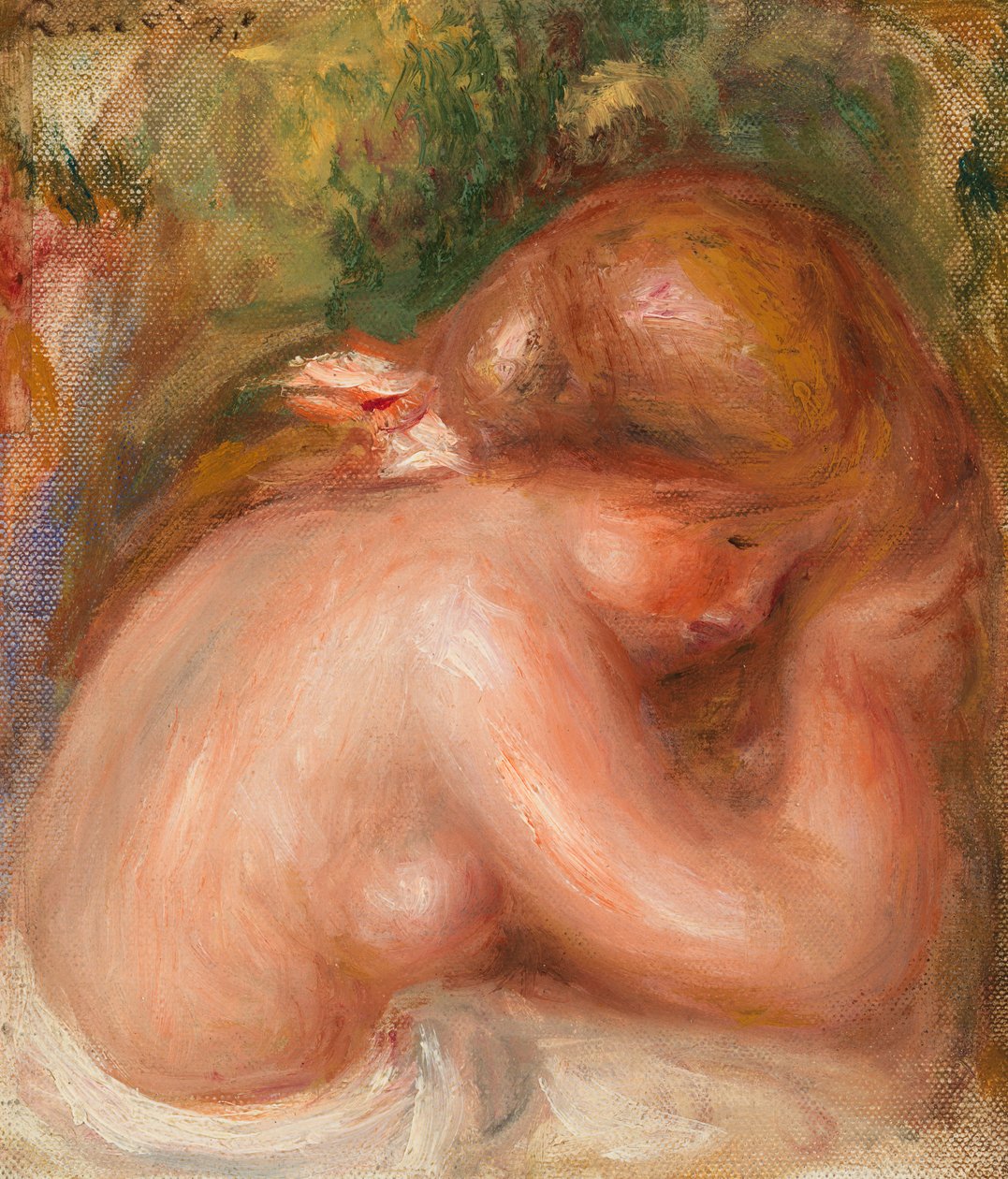 Nude Torso of Young Girl by Pierre Auguste Renoir