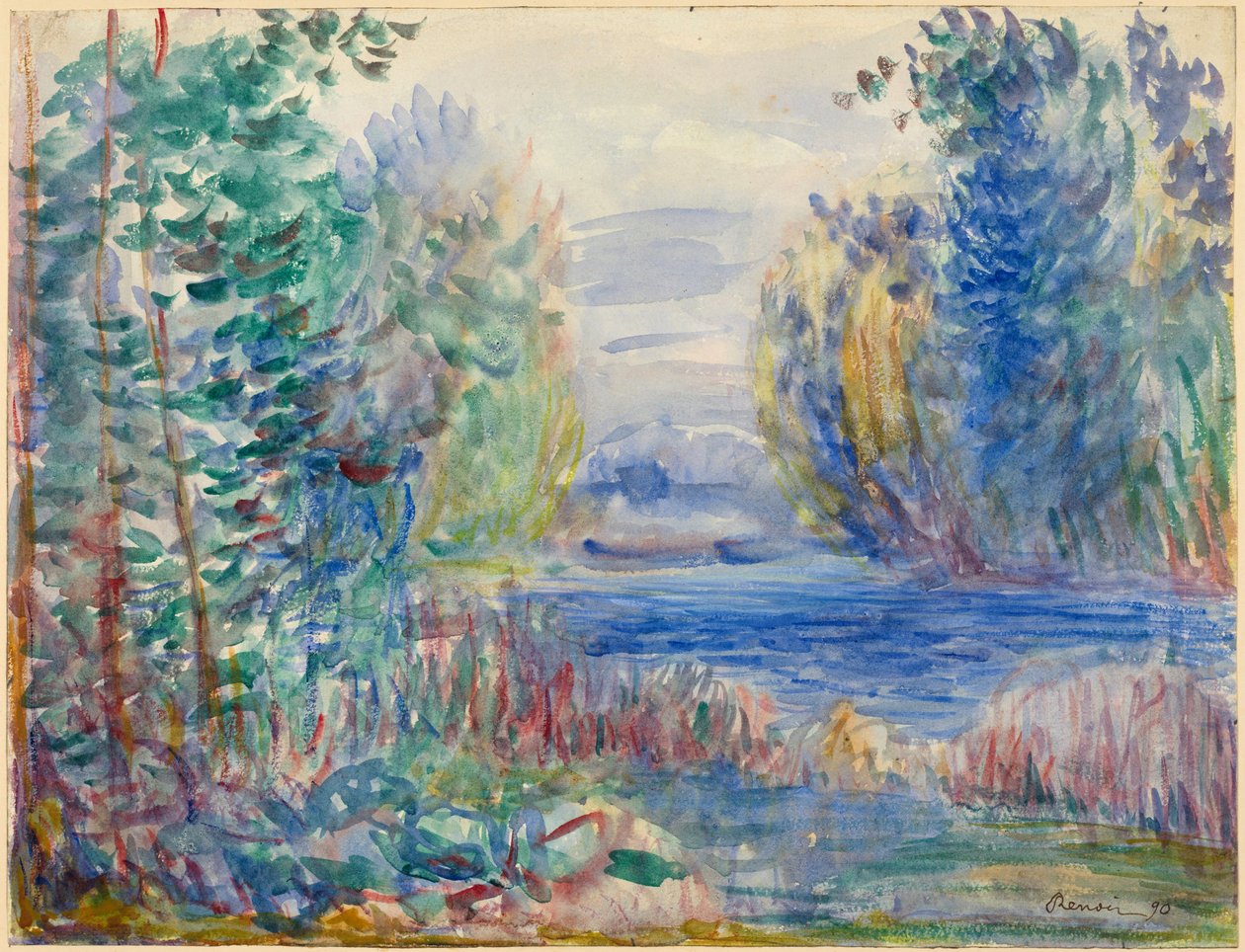 River Landscape by Pierre Auguste Renoir