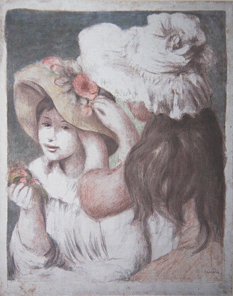 Pinning the Hat by Pierre Auguste Renoir