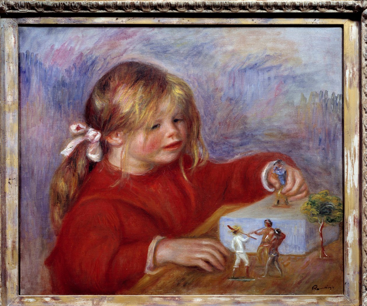 Portrait of Claude Renoir child playing. Painting by Pierre Auguste Renoir (1841-1919) by Pierre Auguste Renoir