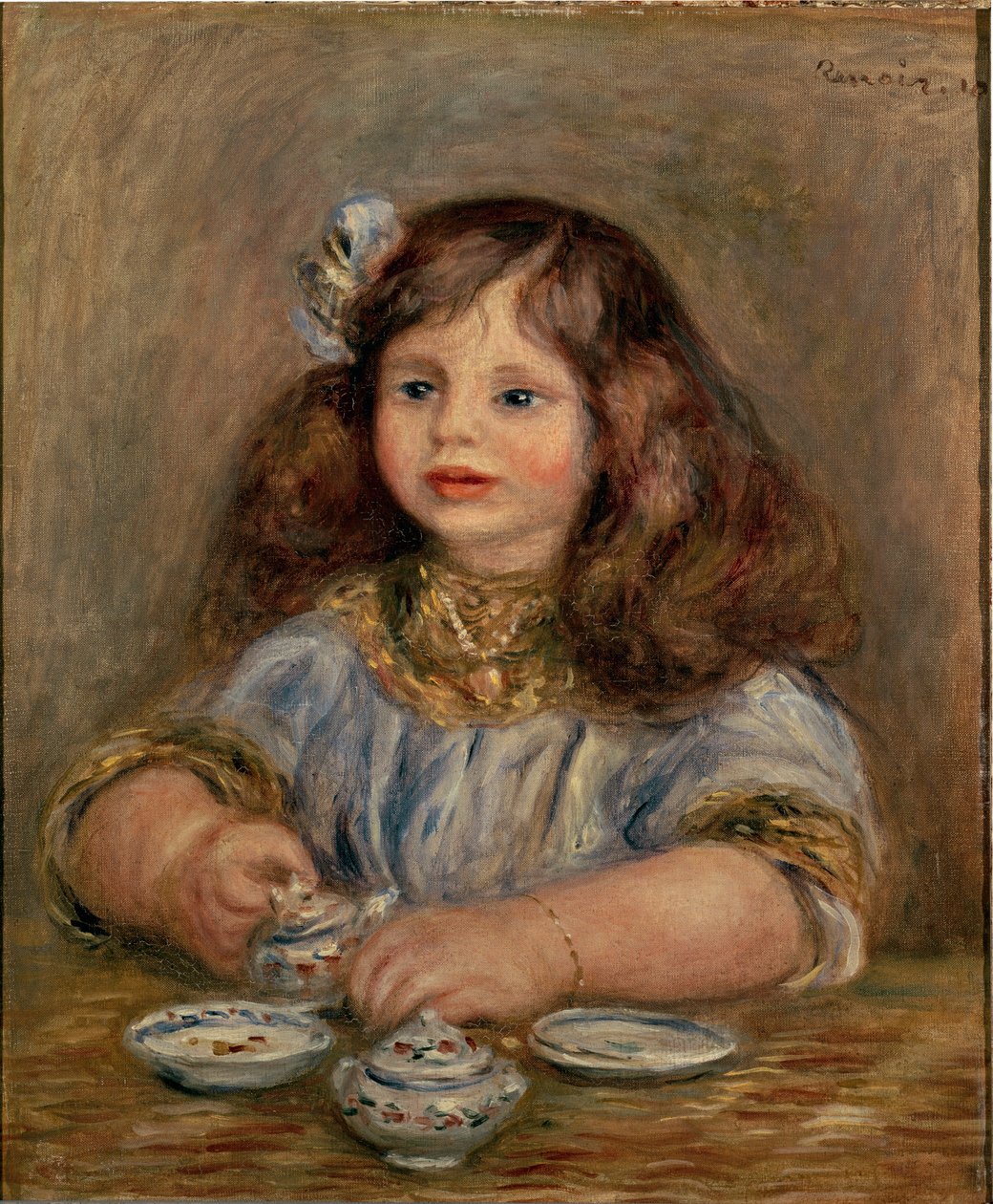 Portrait of Genevieve Bernheim de Villers, Future Countess Jean de la Chapelle by Pierre Auguste Renoir