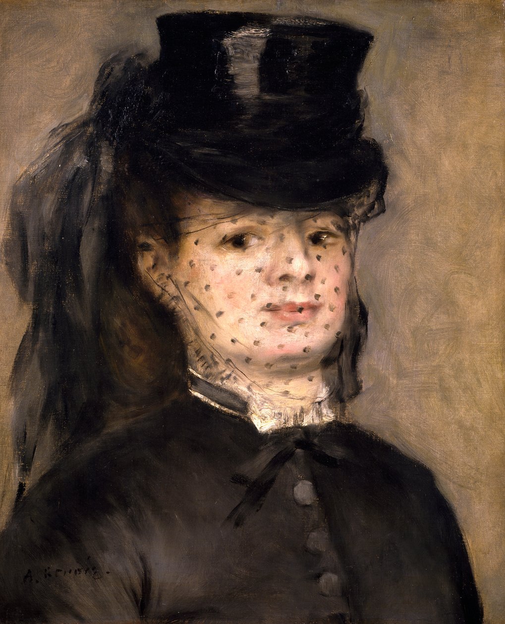 Portrait of Madame Darras, nee Henriette Oudiette, wife of Captain Paul Darras (Study for the Amazon of 1873) by Pierre Auguste Renoir