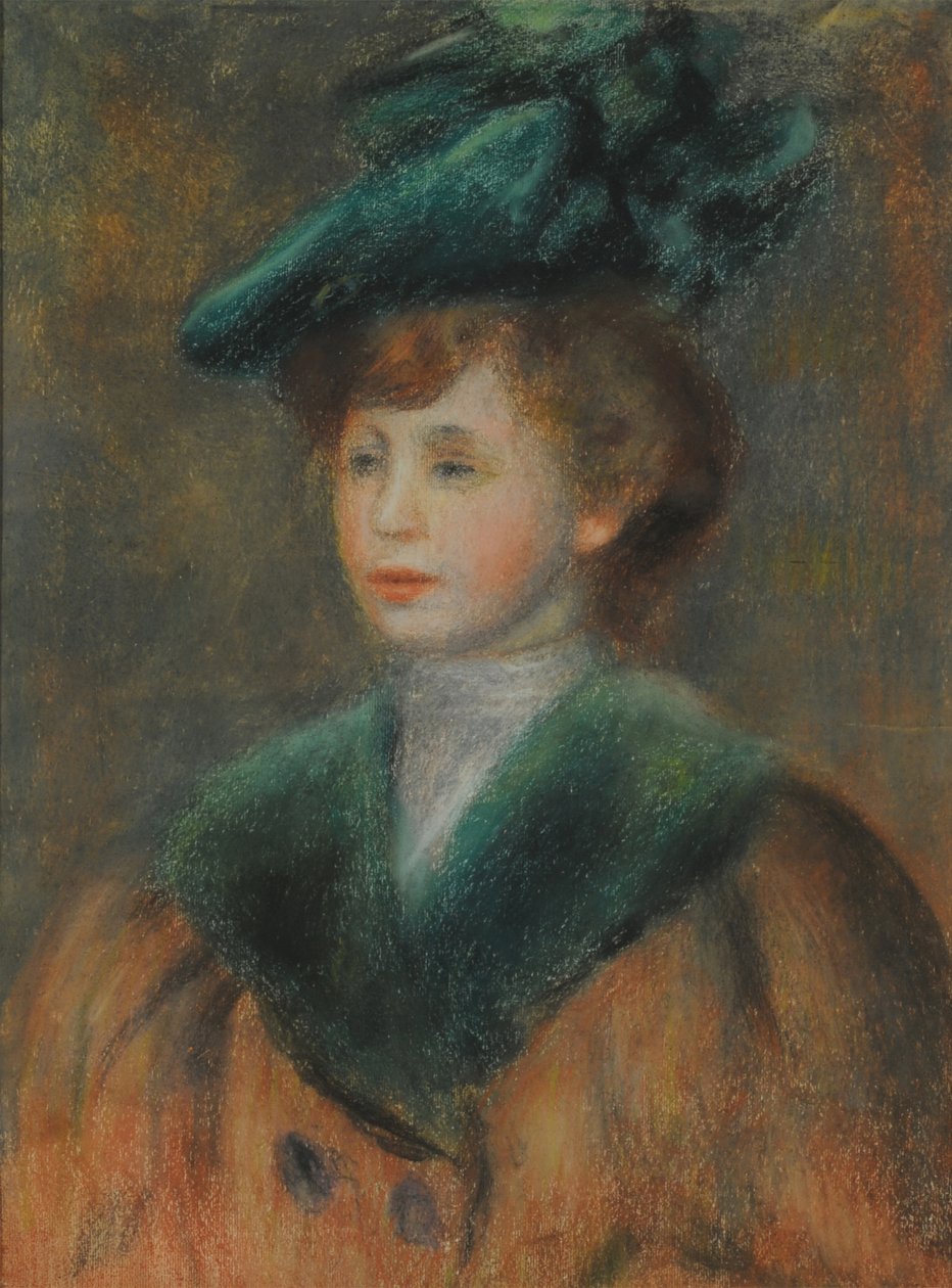Portrait of a Young Woman with Green Hat by Pierre Auguste Renoir