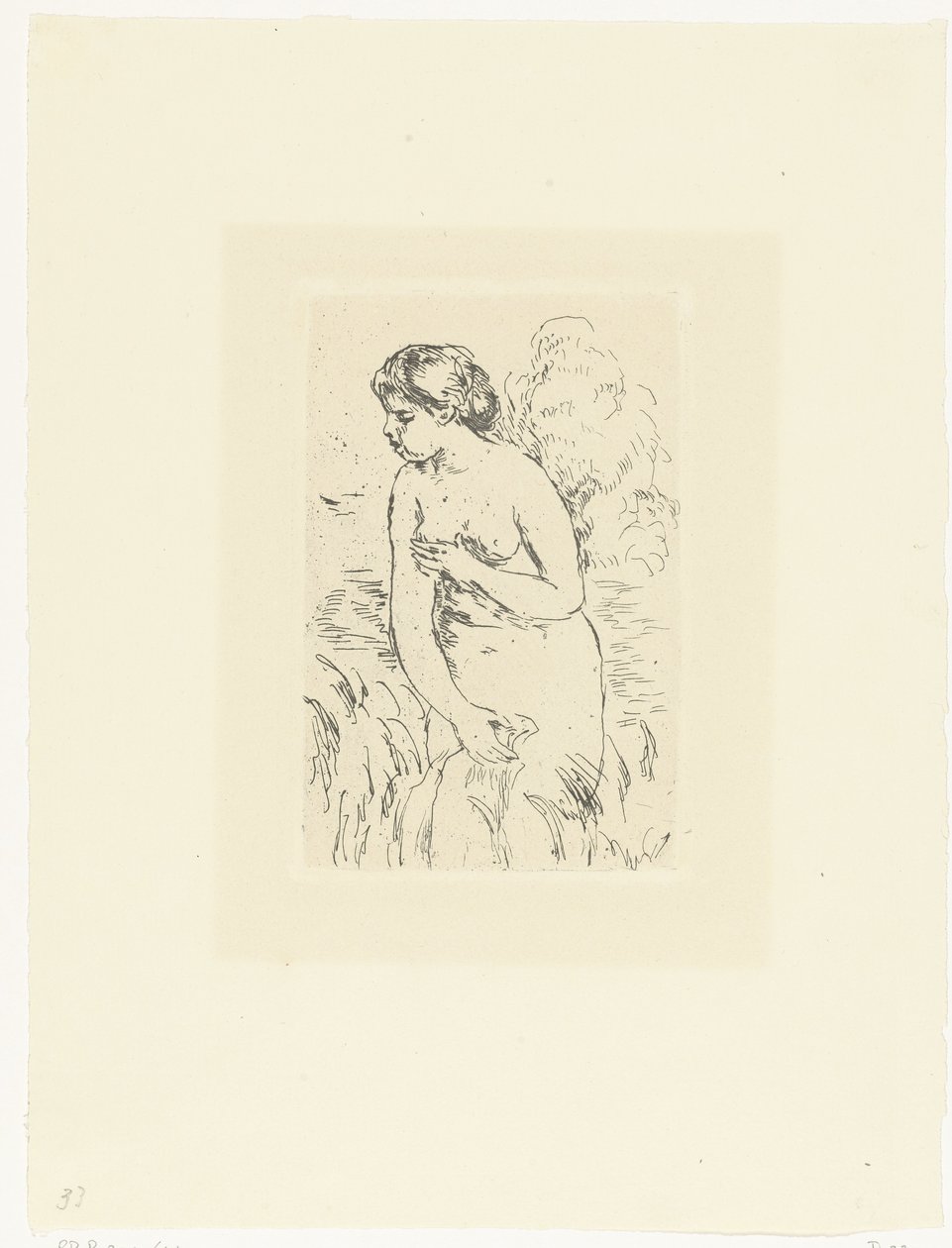 Standing Nude Woman or Bather by Pierre Auguste Renoir