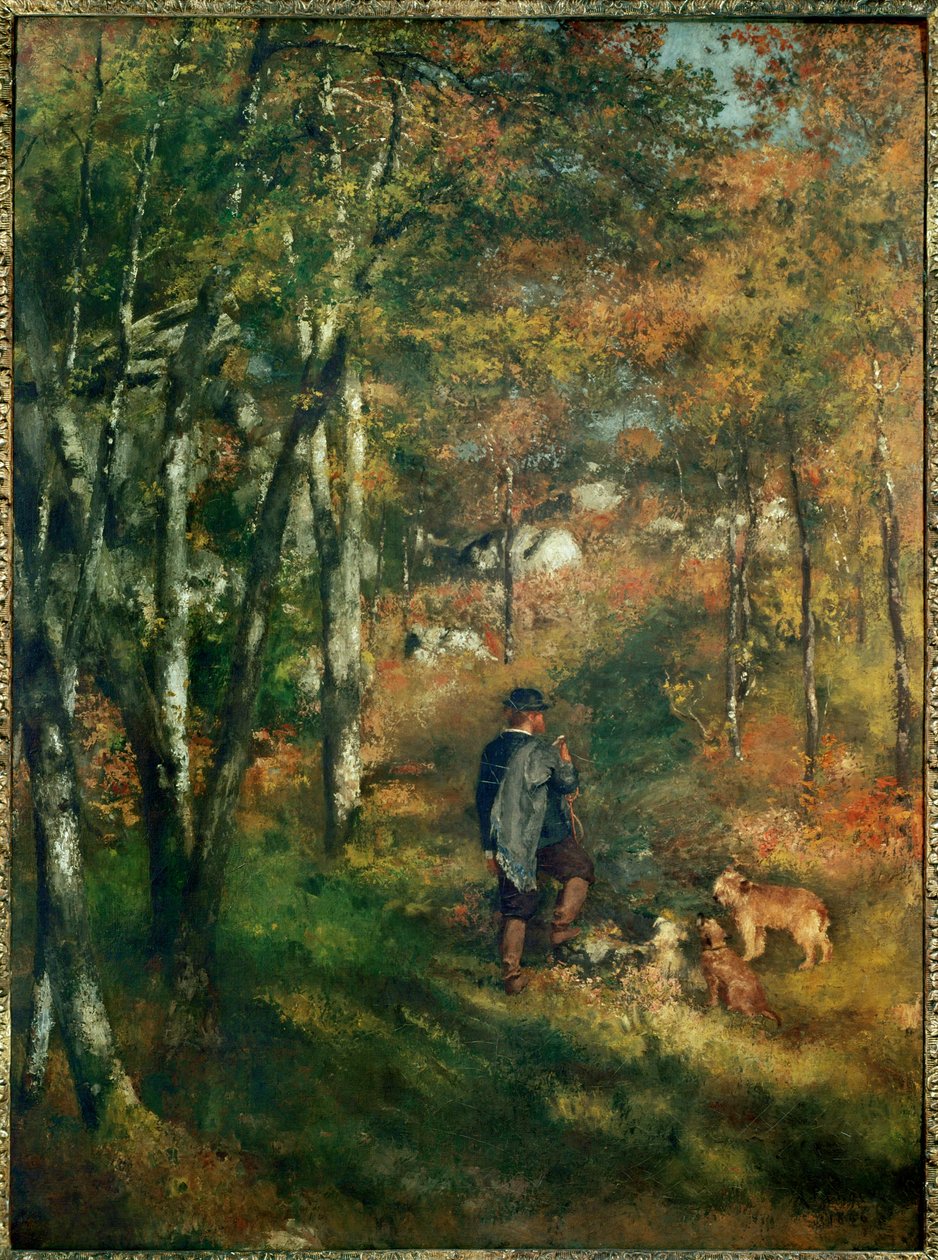 The Painter Lecoeur in the Woods of Fontainebleau by Pierre Auguste Renoir