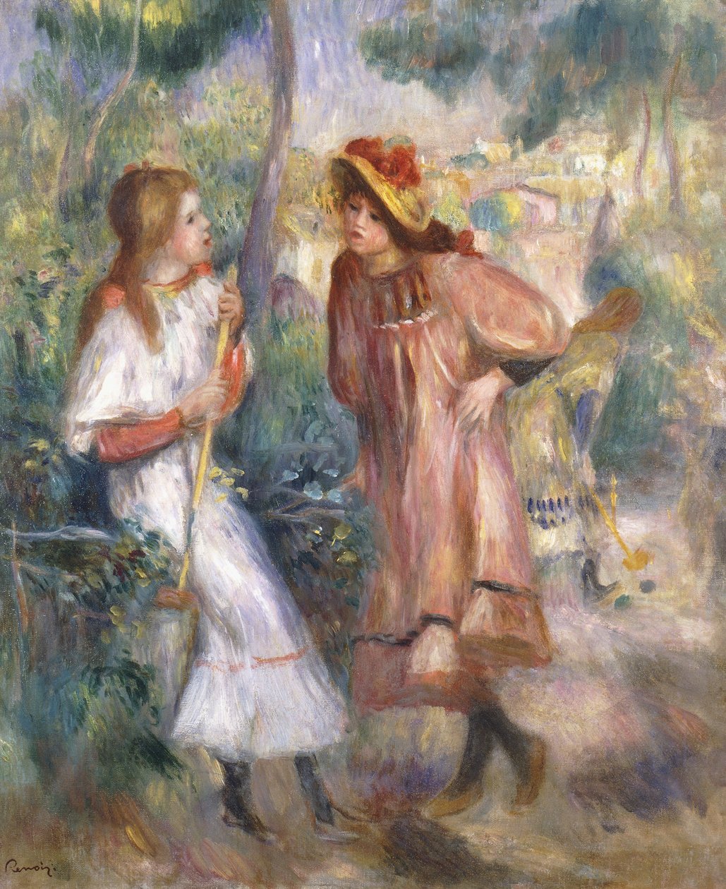 Two Girls in the Garden at Montmartre by Pierre Auguste Renoir