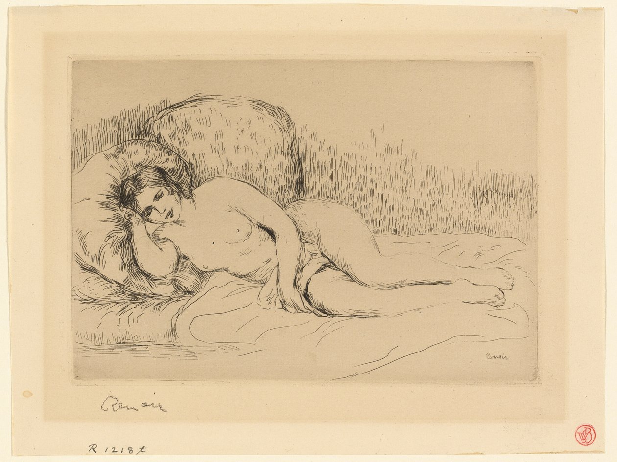 Woman Reclining, to the Left by Pierre Auguste Renoir