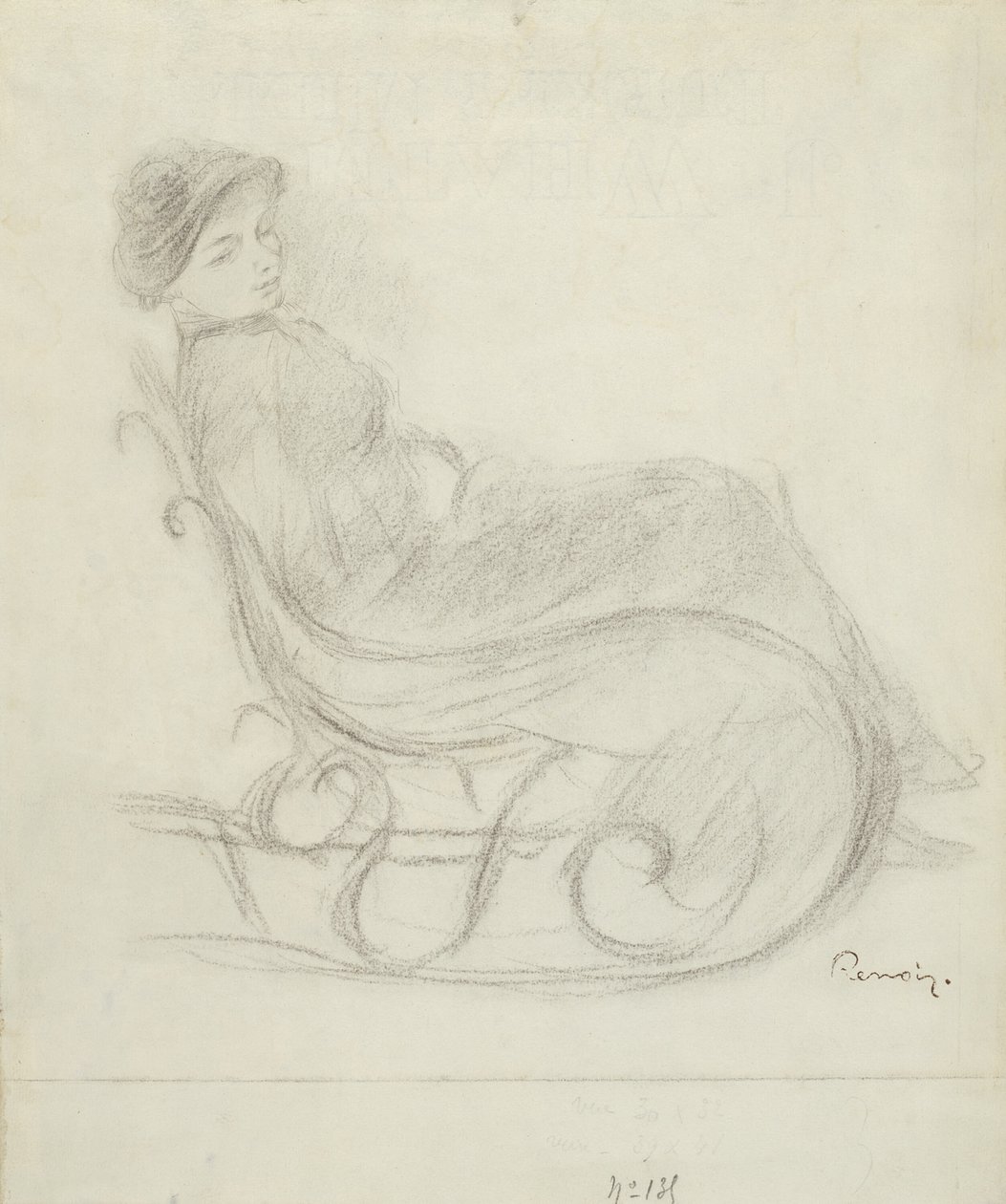 Woman Seated in a Chair; Woman in a Chair, Seen from the Back by Pierre Auguste Renoir