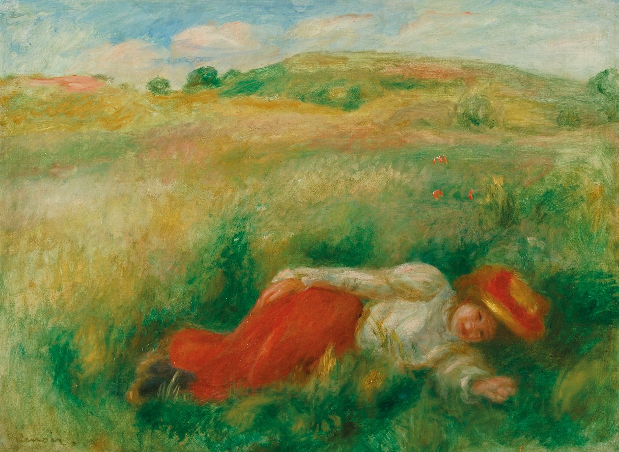 Woman Sitting in the Grass by Pierre Auguste Renoir