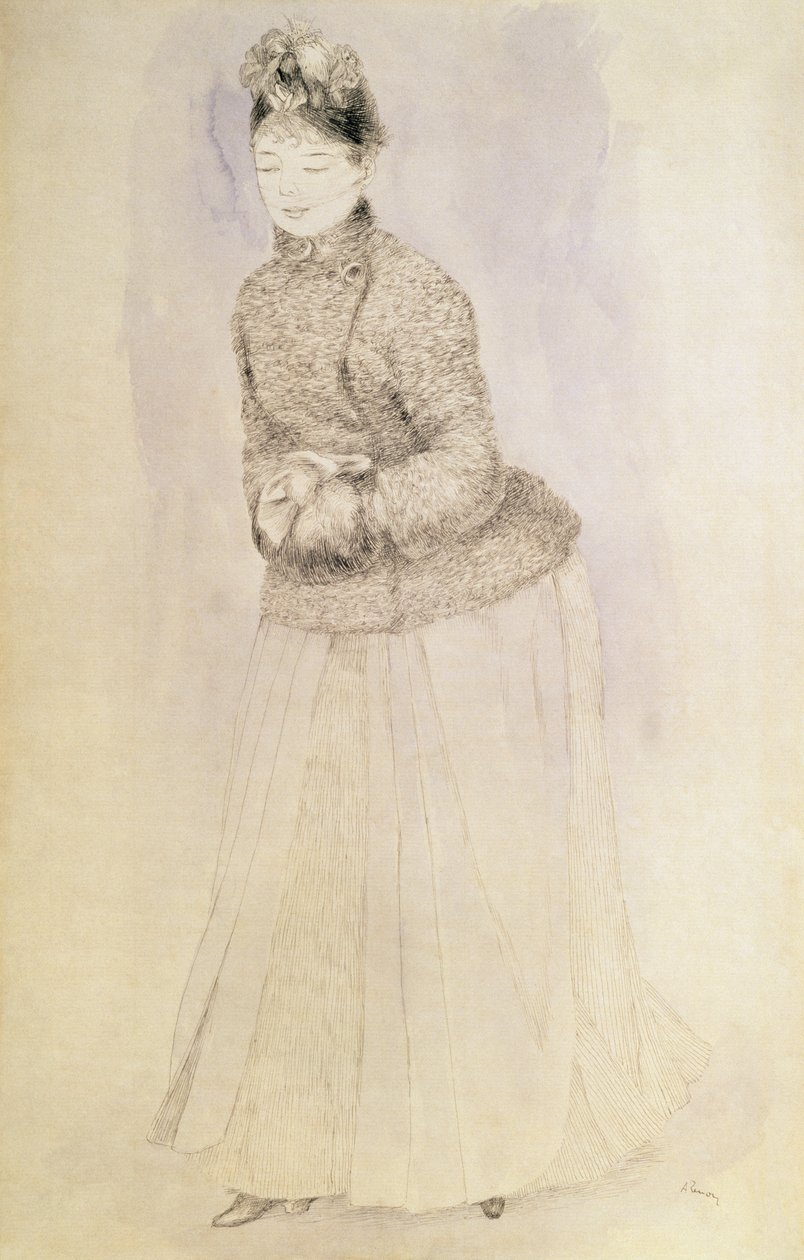 Woman with a Muff by Pierre Auguste Renoir