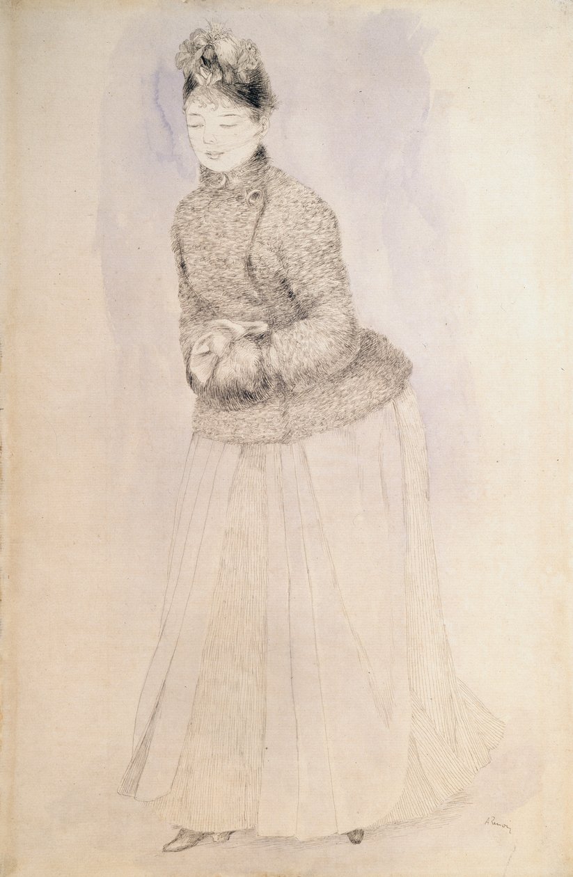 Woman with a Muff, c1883-c1884 by Pierre Auguste Renoir