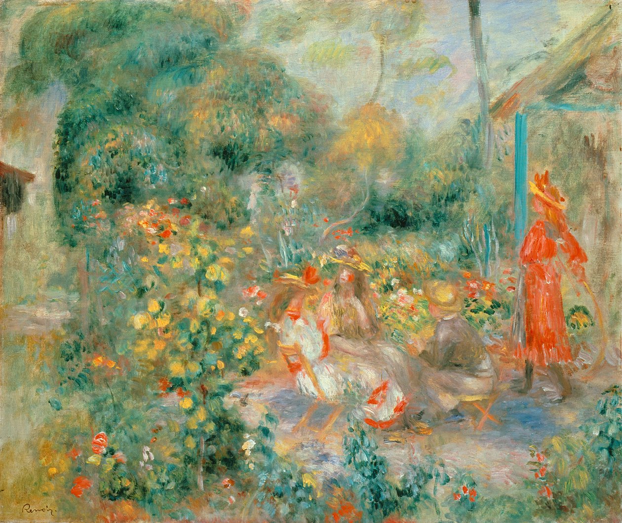 Young Girls in the Garden at Montmartre by Pierre Auguste Renoir