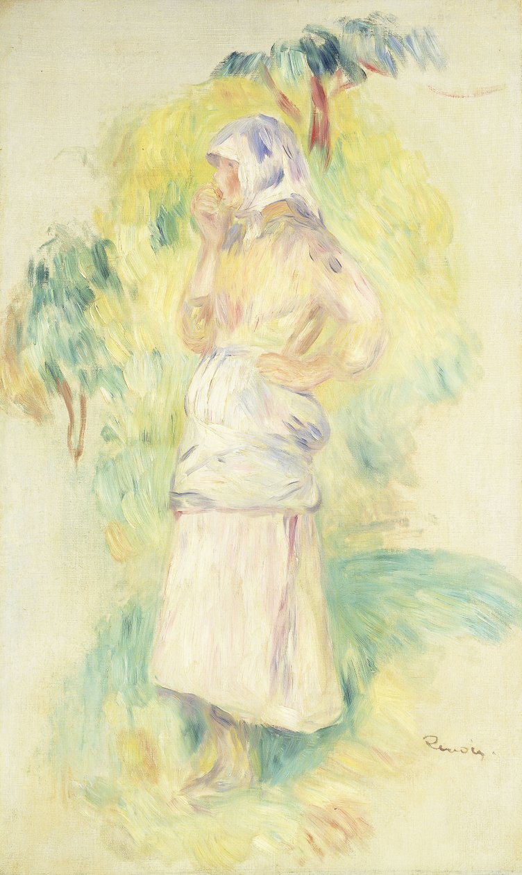 Young Peasant Eating an Apple by Pierre Auguste Renoir