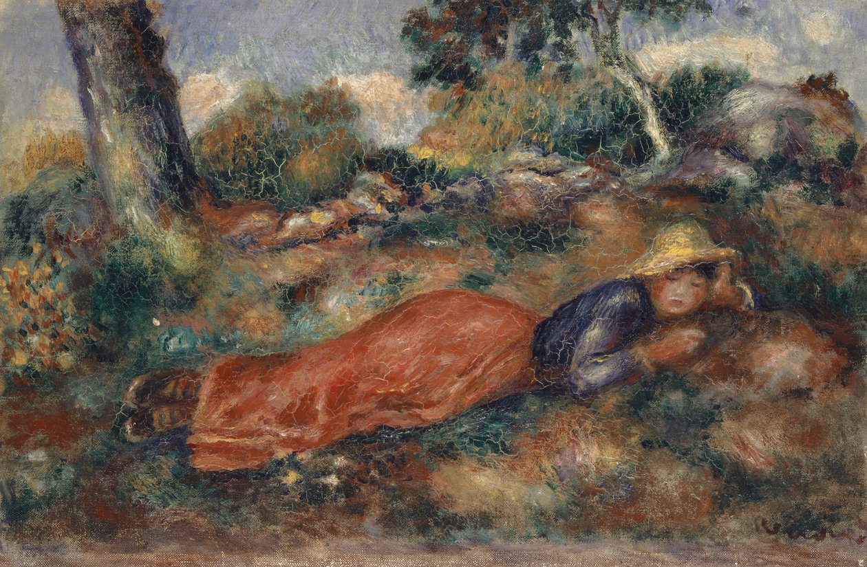 Young Woman Lying in the Grass, ca 1890-1895 by Pierre Auguste Renoir