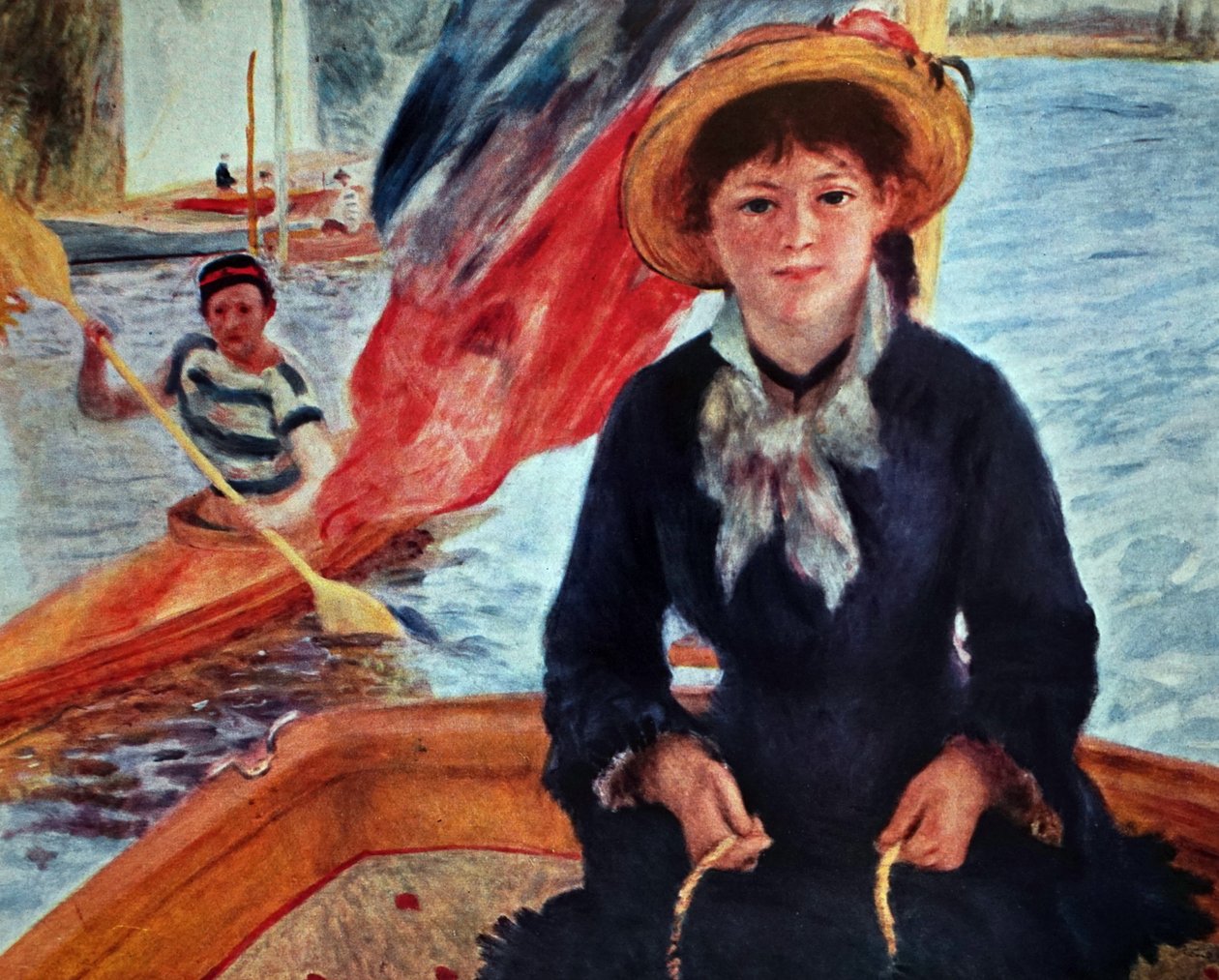 Young Woman in a Boat (Lise Trehot) by Pierre Auguste Renoir