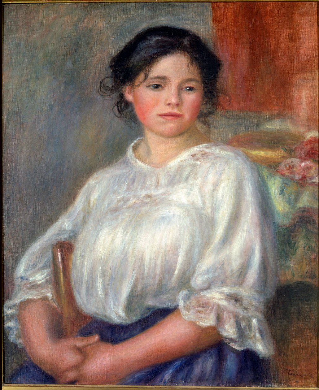 Young Girl Seated by Pierre Auguste Renoir