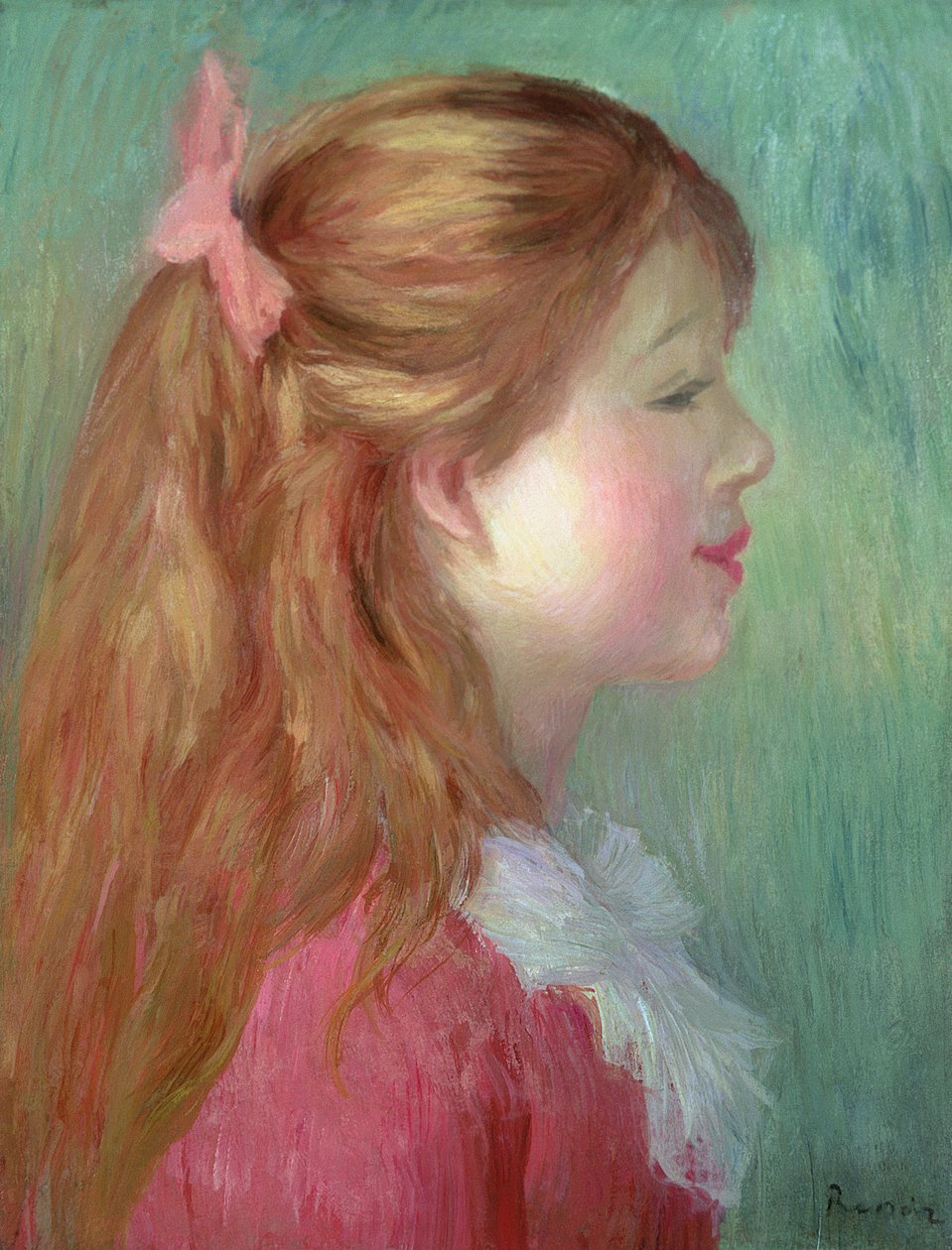 Young Girl with Long Hair in Profile, 1890 by Pierre Auguste Renoir