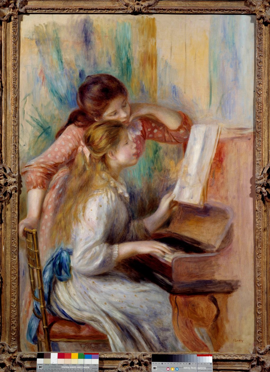 Young girls at the piano Preparatory study (1892) by Pierre Auguste Renoir