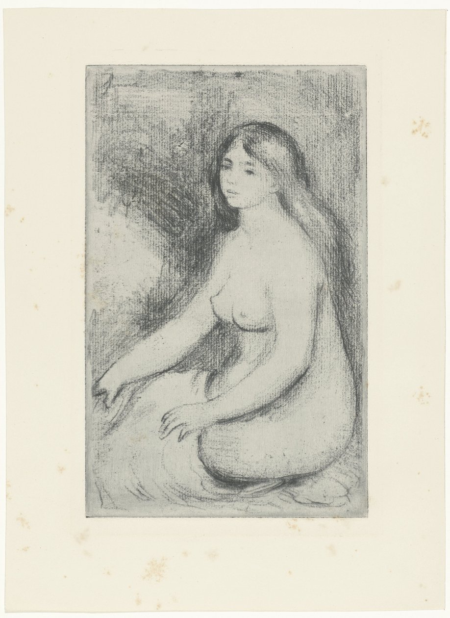 Seated naked woman by Pierre Auguste Renoir