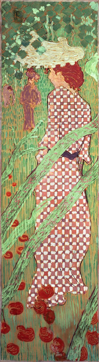 Women in a Garden: Woman in a Checkered Dress by Pierre Bonnard