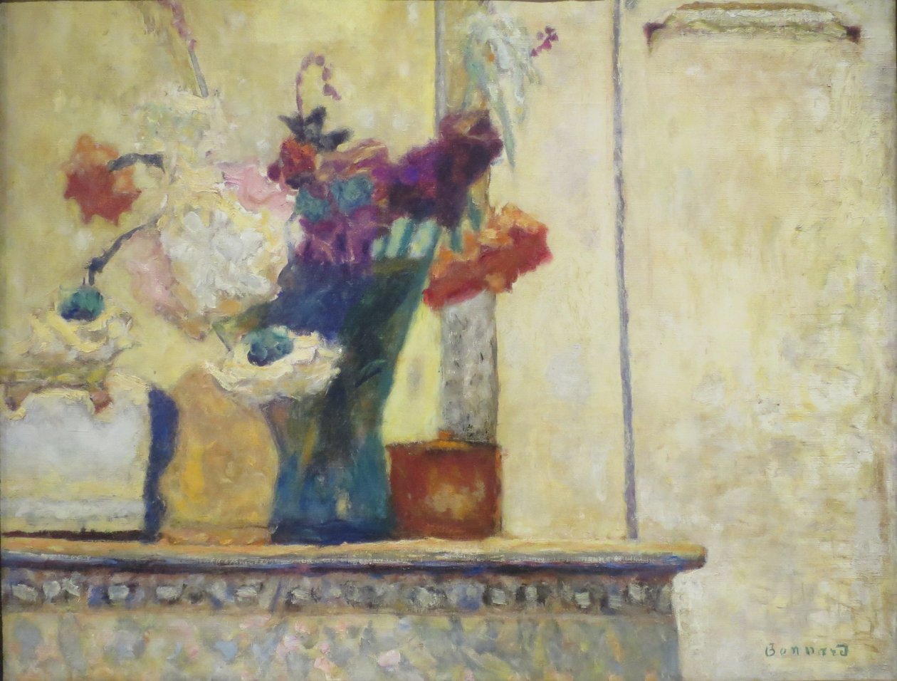 Flowers on a Mantlepiece by Pierre Bonnard