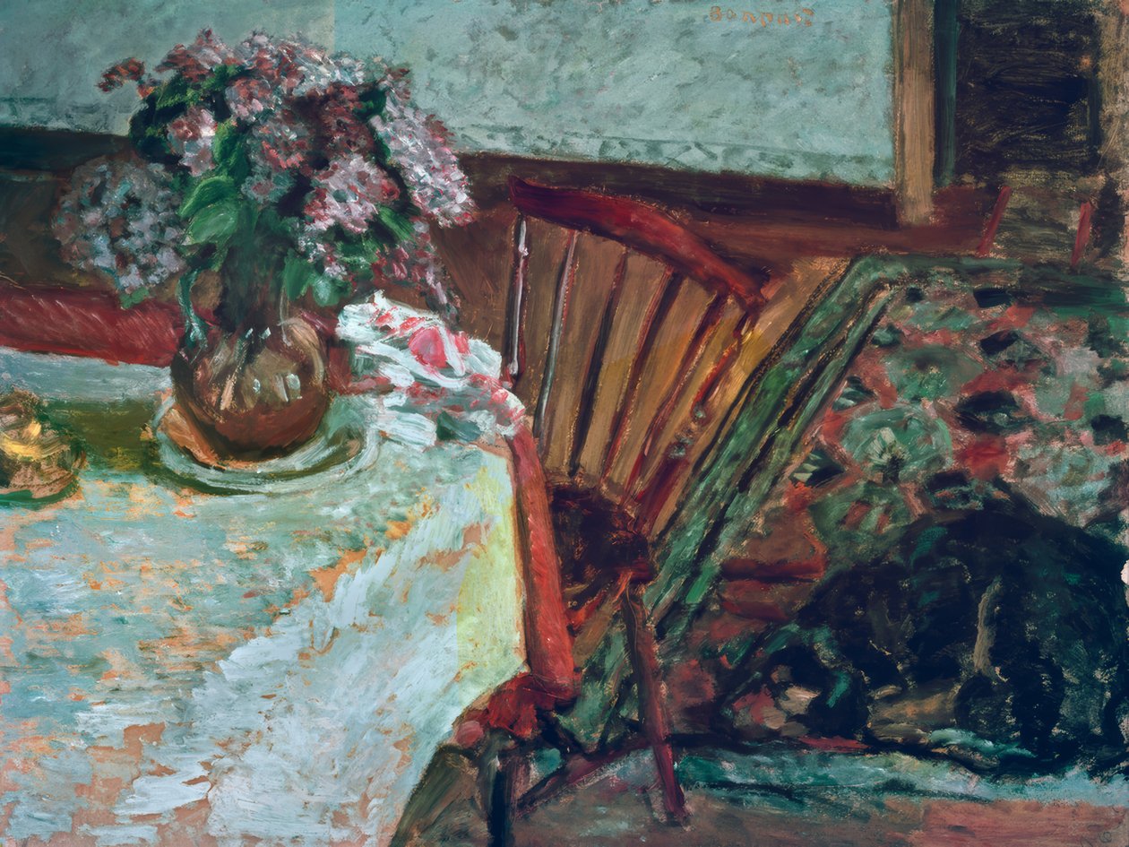 The Dog Black and the Lilac Bouquet by Pierre Bonnard