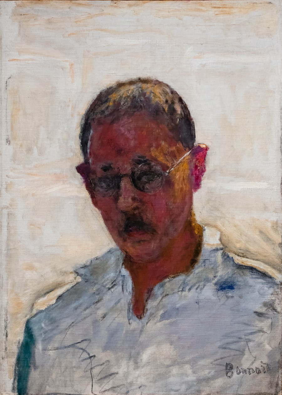 Self-Portrait on a White Background, Shirt with Open Collar by Pierre Bonnard