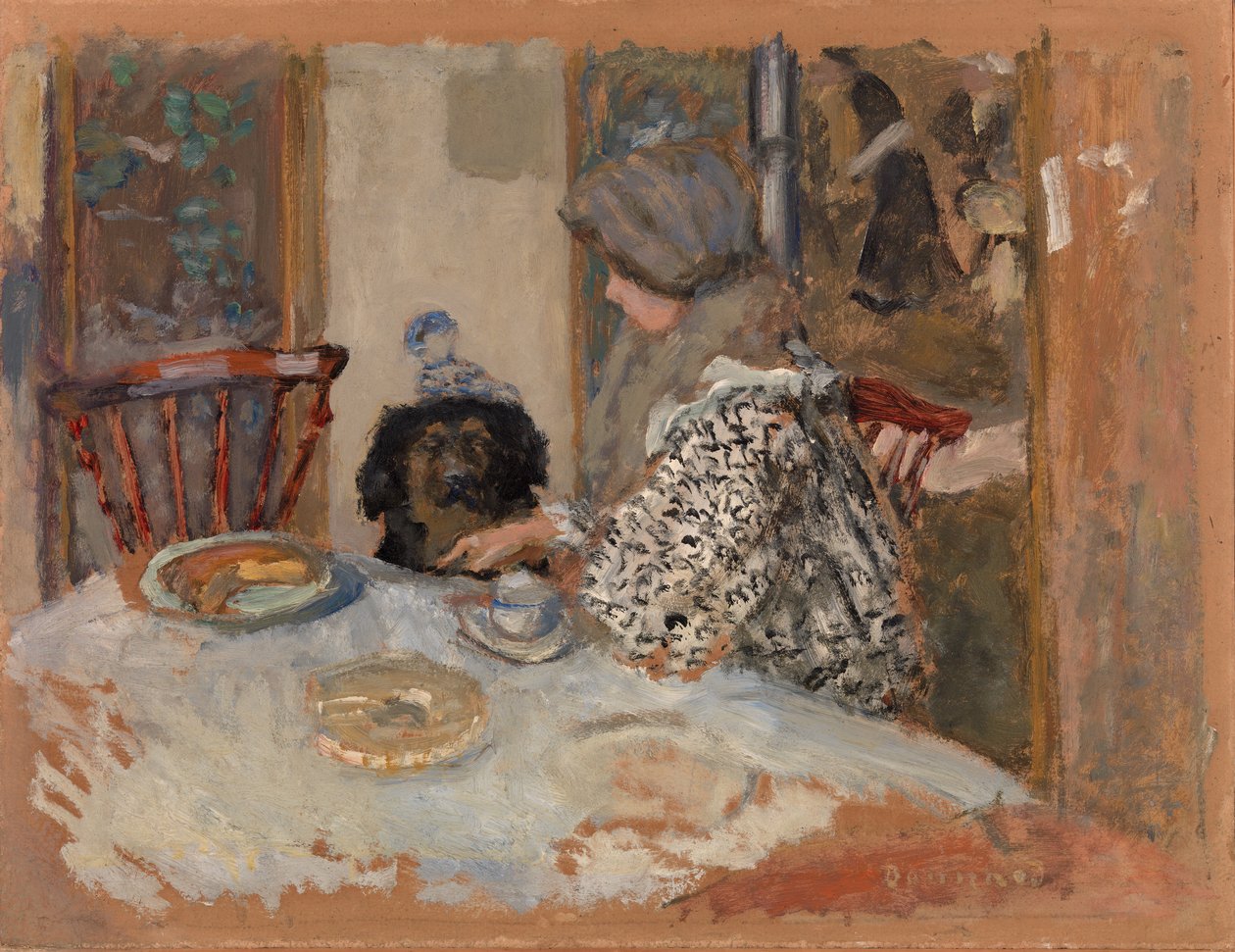 Woman with Dog, or Woman and Dog at Table by Pierre Bonnard