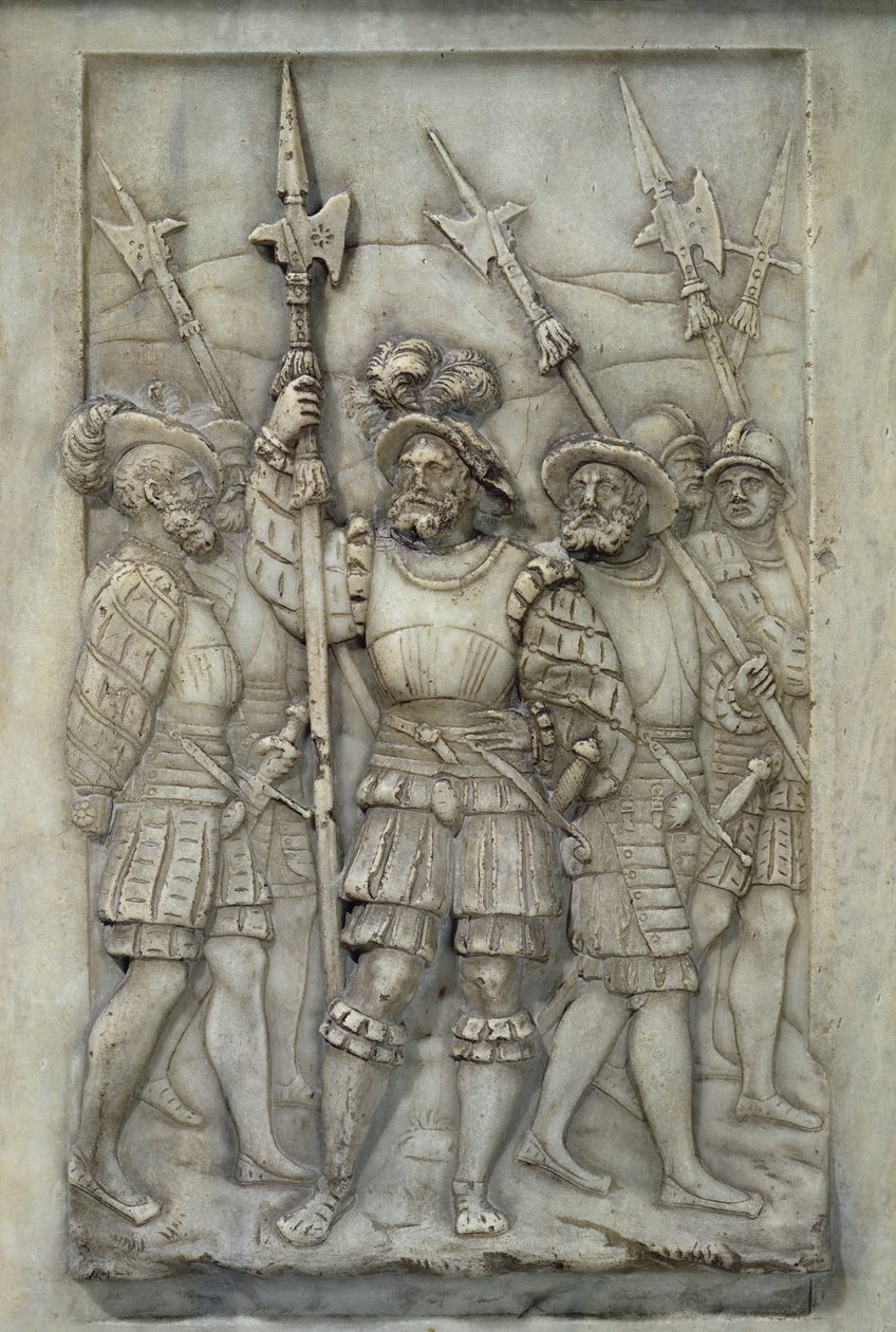 Halberdiers, detail from the Tomb of Francois I and Claude de France, commissioned in 1548 by Pierre Bontemps