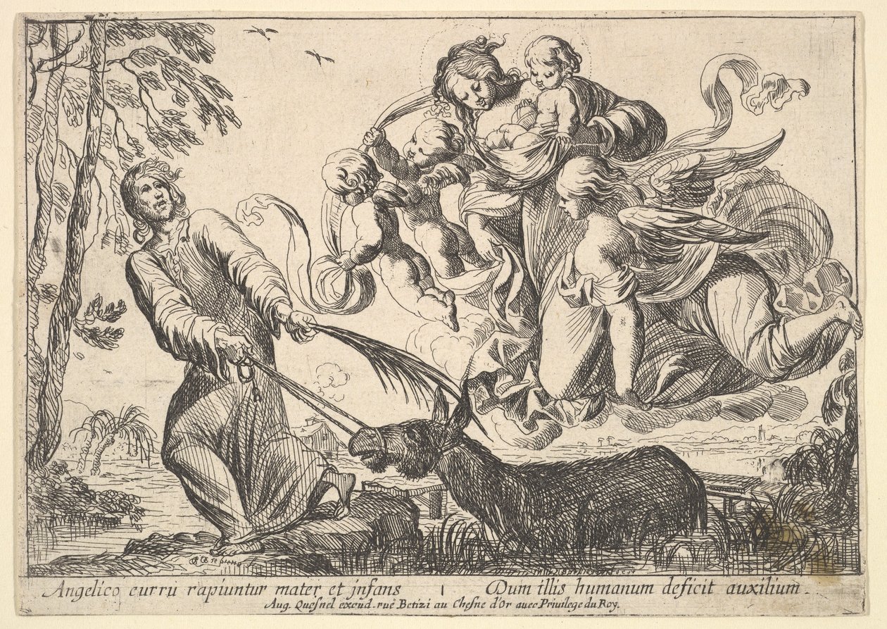Angels Lifting Virgin and Child by Pierre Brebiette