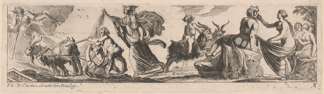 Satyr Driving a Pair of Goats by Pierre Brebiette
