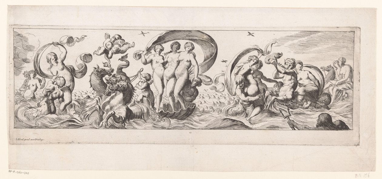 Sea Goddesses with Galatea in the Center, Pulled on a Vessel by Pierre Brebiette