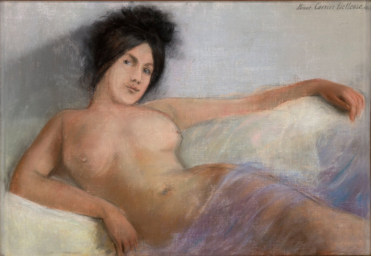 Reclining Model by Pierre Carrier-Belleuse: Fine art print