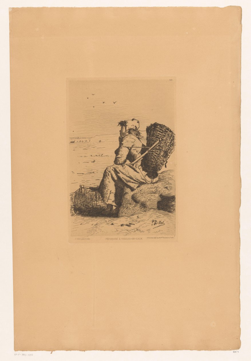 Resting Fisherwoman on the Coast by Pierre Celestin Billet