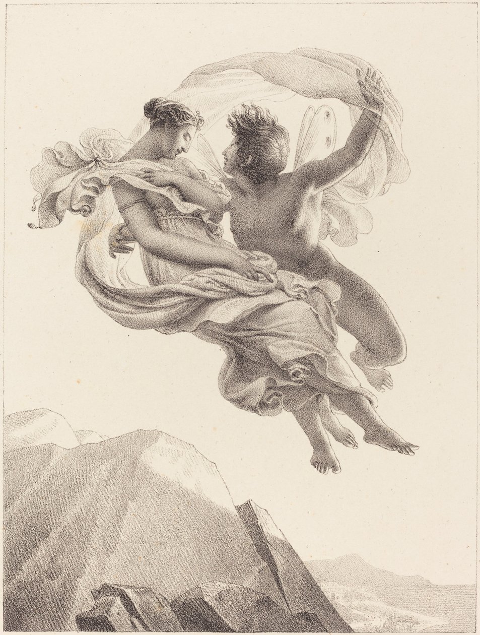 Zephyr and Psyche by Pierre Claude François Delorme