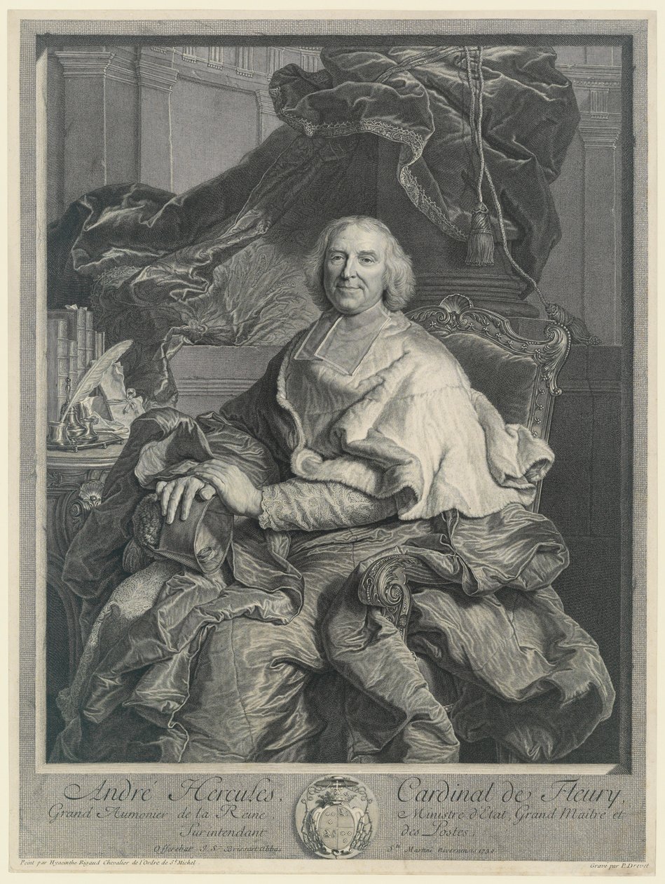 Andre Hercules, Cardinal de Fleury by Pierre Drevet
