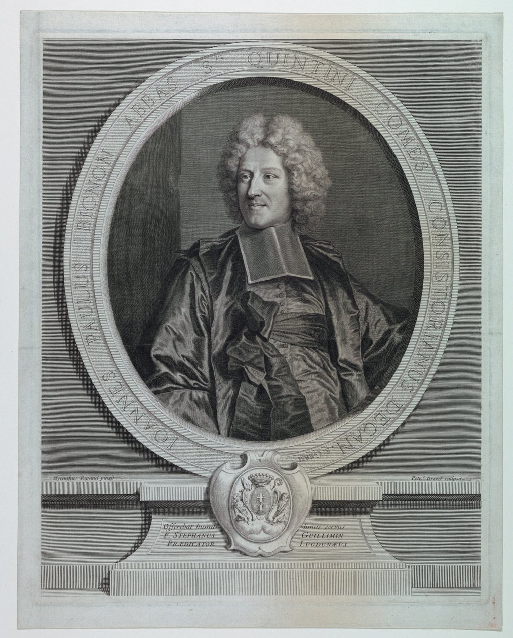 Portrait of Jean Paul Bignon, Abbé of St. Quentin by Pierre Drevet