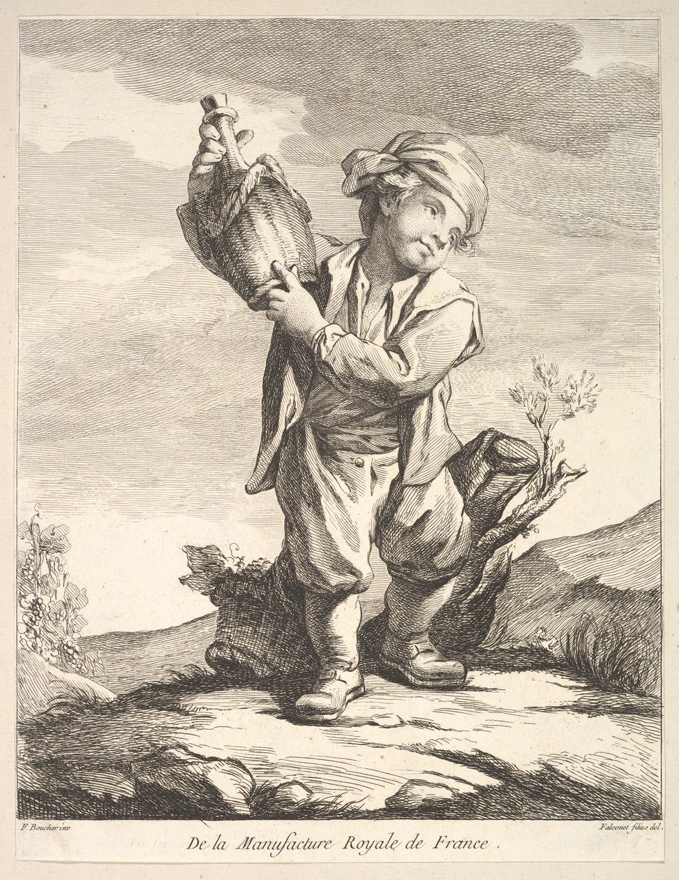 Little boy holding a vessel, from Premier Livre de Figures d