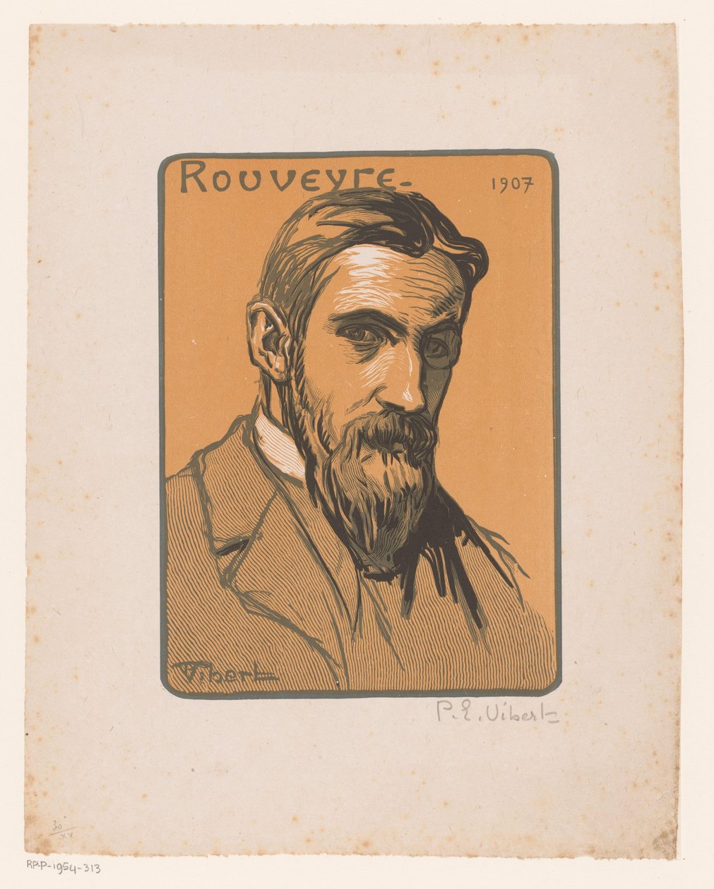 Portrait of André Rouveyre by Pierre Eugène Vibert (signed by artist)