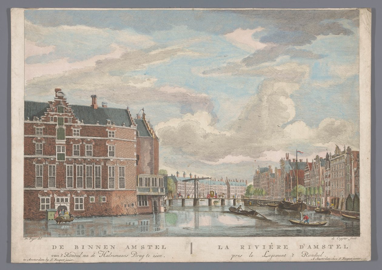View of the Halvemaansbrug over the Amstel in Amsterdam by Pierre Fouquet