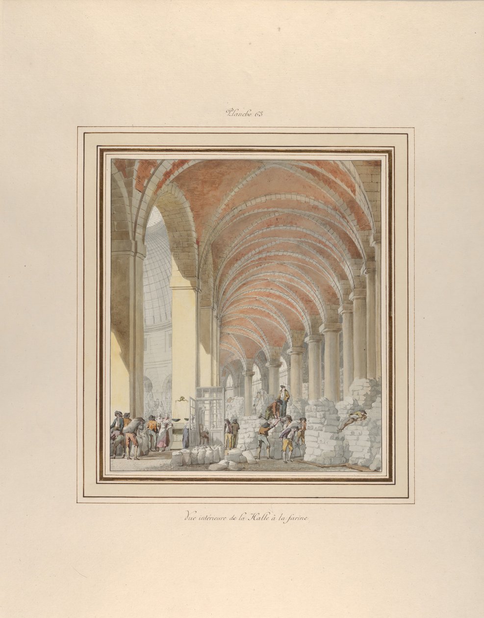 La Halle aux Blés, Interior View by Pierre Francois Leonard Fontaine