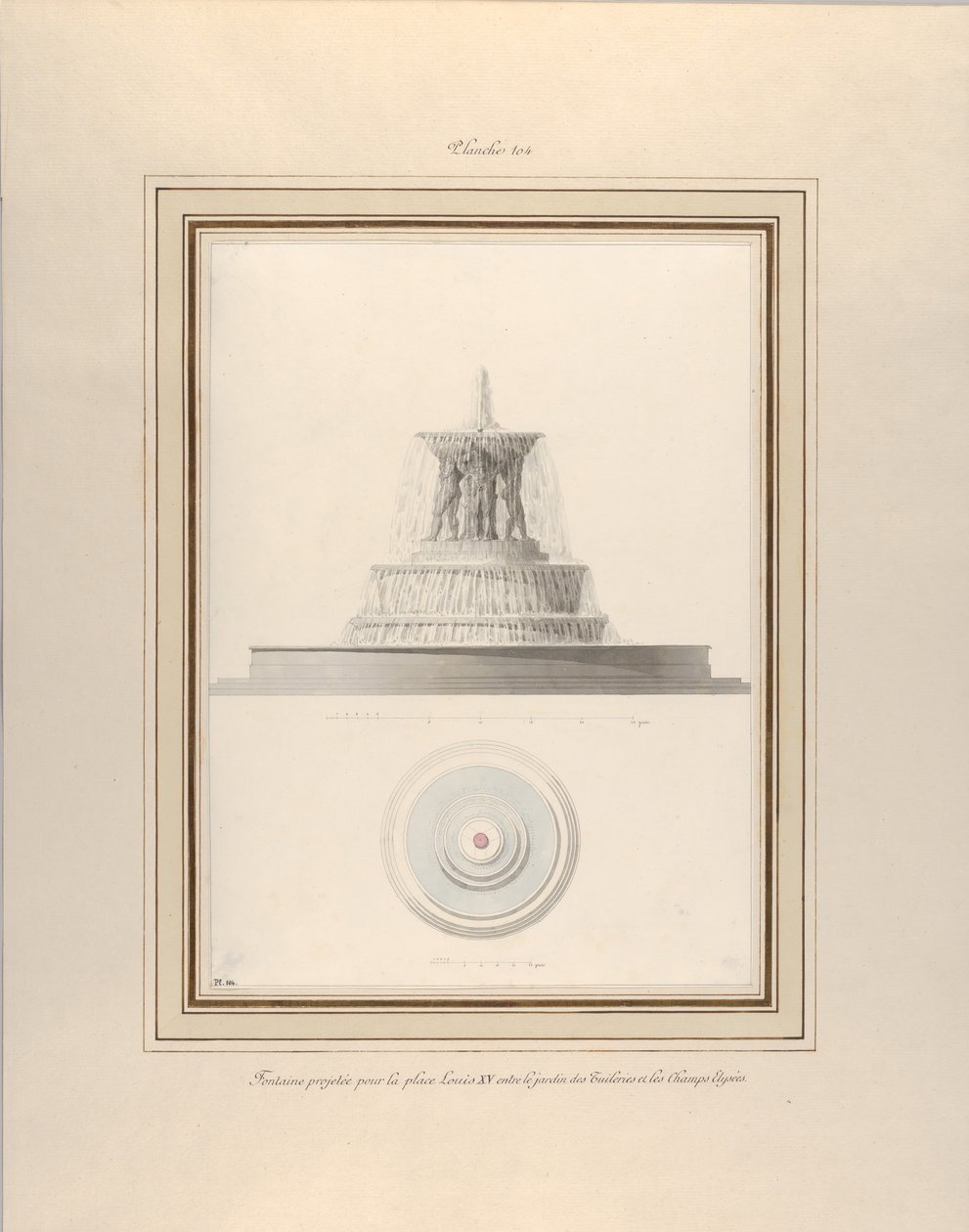 Project for a Fountain for La Place Louis XV, ca. 1806 by Pierre Francois Leonard Fontaine