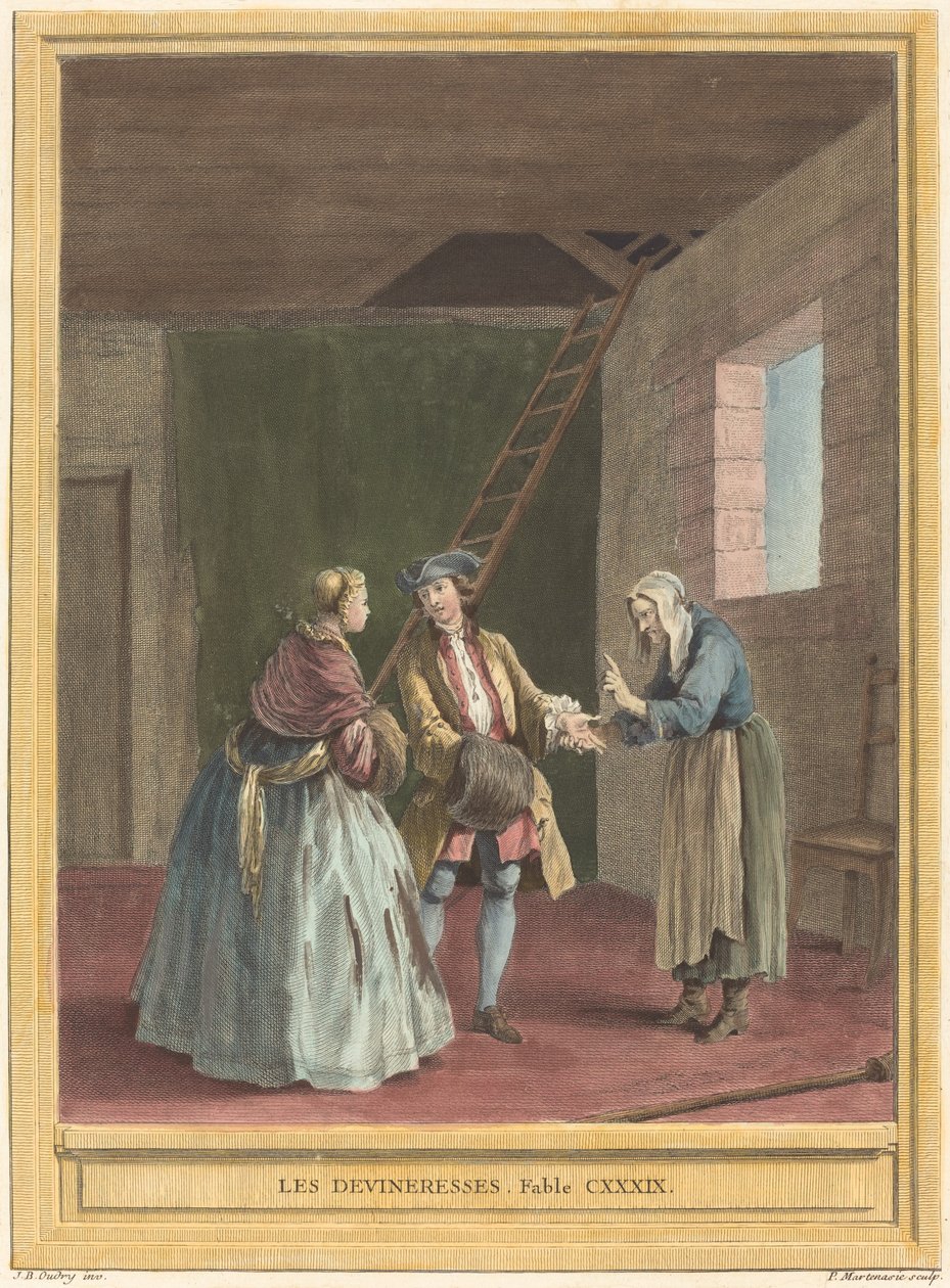 The Fortune-Tellers by Pierre Francois Martenasie after Jean Baptiste Oudry