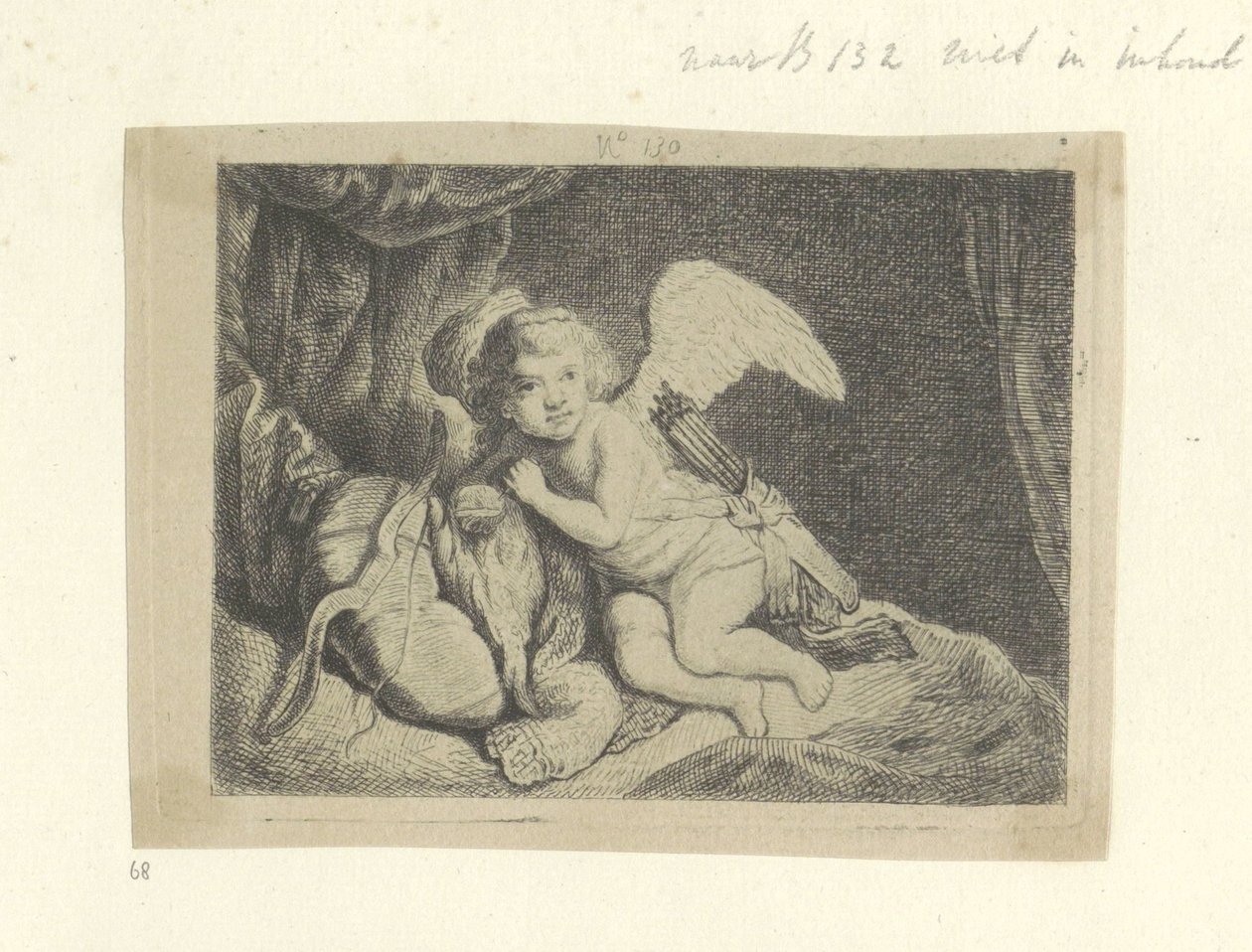 Resting Cupid by Pierre François Basan (workshop of)